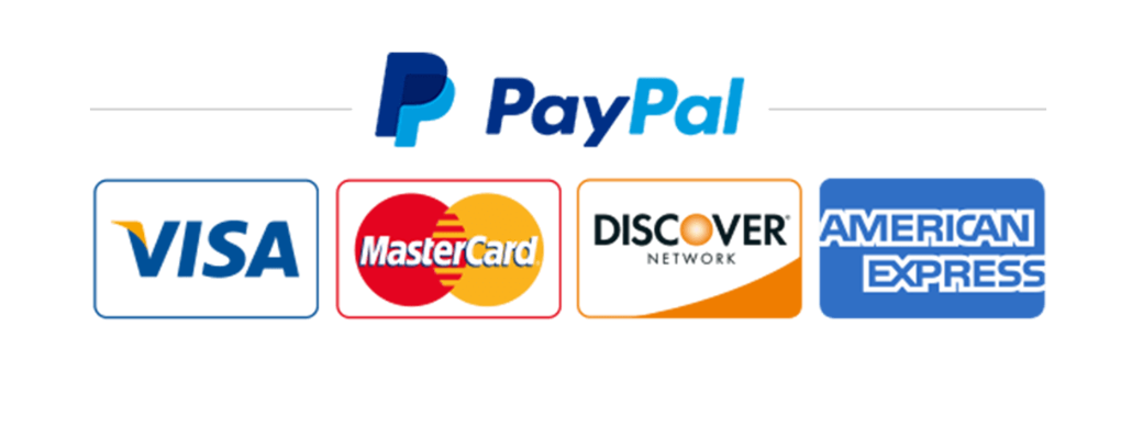 PayPal - Visa, Mastercard, Discover, American Express